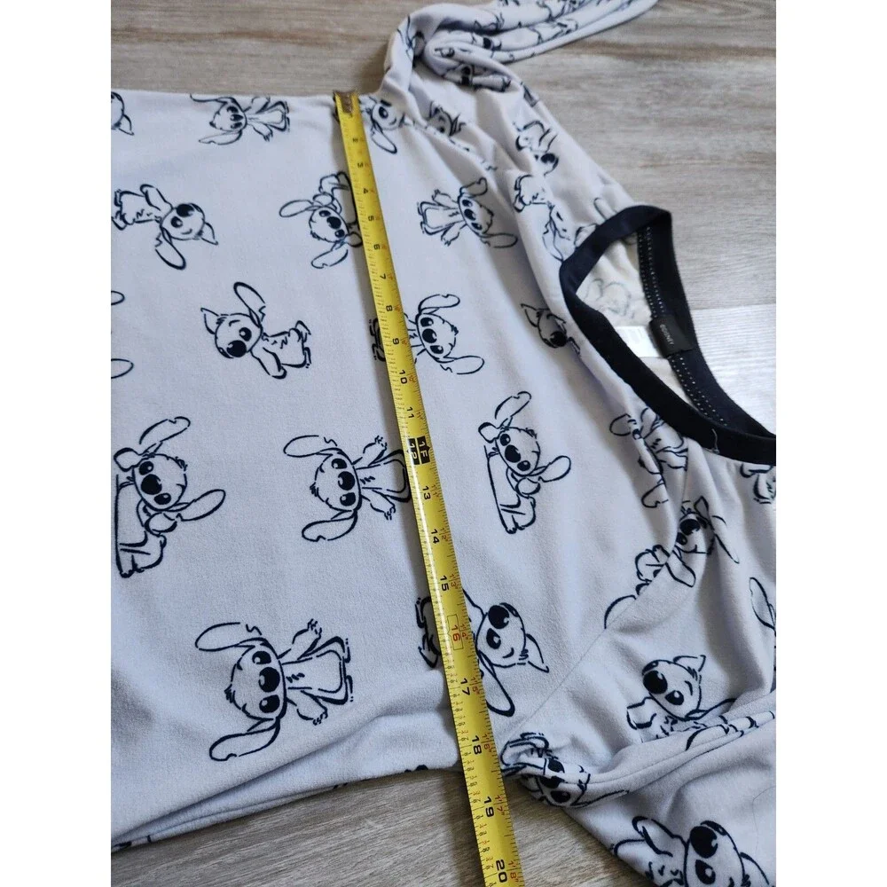 Disney Lilo & Stitch Blue All Over Print Long Sleeve Pajama Top Girls S 4-6 EUC